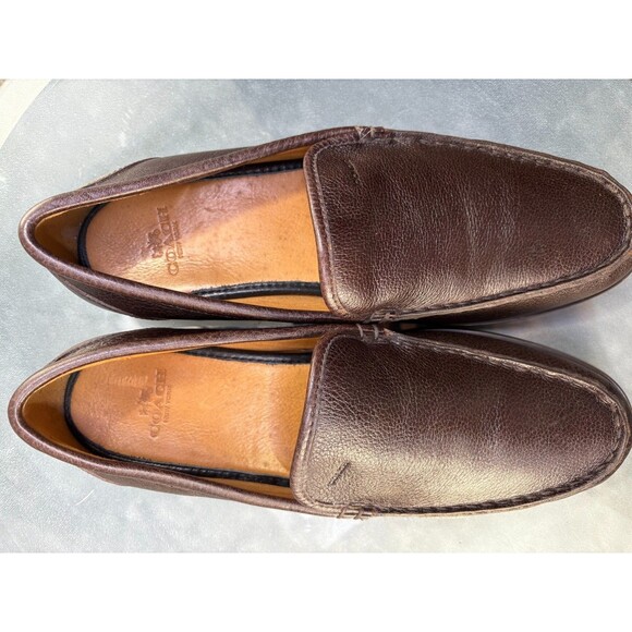 Coach Thomas $295 Men's Slip Ons Loafers Shoes Size 11 D Leather Brown - Picture 10 of 11